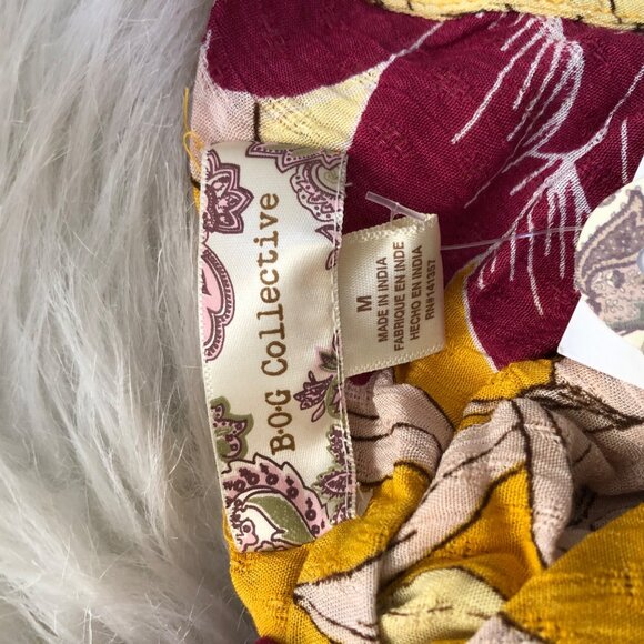 Bo.G Collective Floral Maxi Dress Spaghetti Strap‎ Yellow & Fuchsia Size Medium - Picture 2 of 12